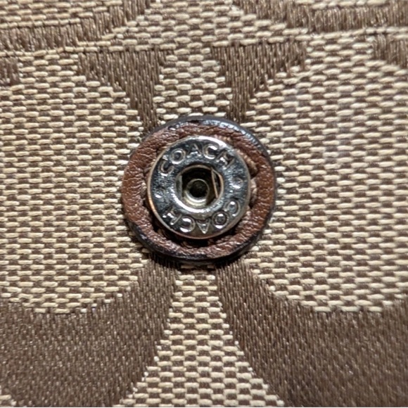 Coach Beige and Brown Signature Wallet - Picture 2 of 8